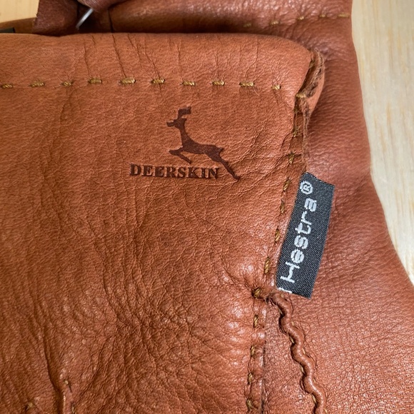 NEW! Hestra Men's Size 7 • Brown Deerskin Gloves • Classic Luxury • Wool Lined - Picture 2 of 6